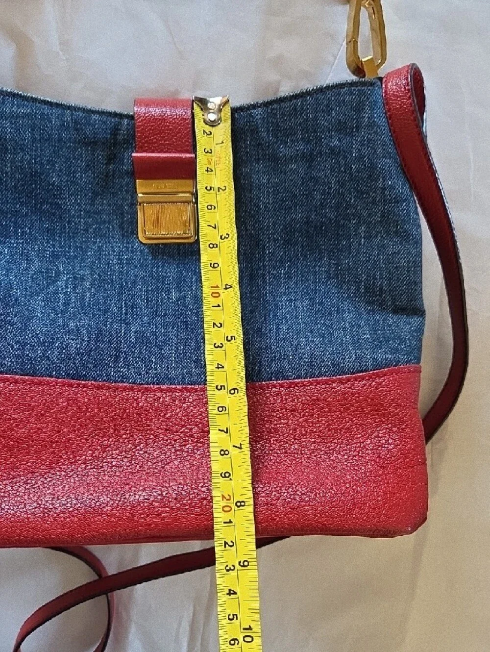 Miu Miu Convertible Denim and Leather Bag
